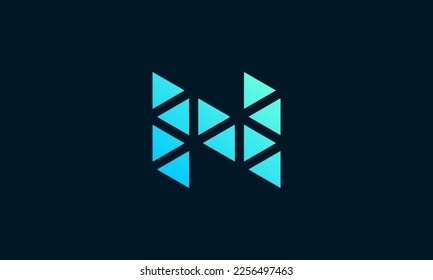 Diseño moderno de la forma del triángulo de la letra N