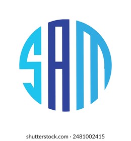 modern design with the letters "SAM" elegantly integrated within a circular motif, representing unity, professionalism, and creativity