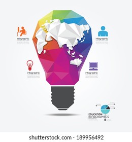 Modern Design light geometric style infographic template / can be used for infographics / numbered banners / horizontal cutout lines / graphic or website layout vector