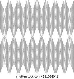 Modern design lines pattern. Repeat Undulated stripes texture background