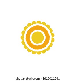 Modern Design Logo. Environment or Nature. Sun with Round Flowers