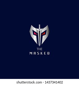 Modern Design Logo Mask and Sword Icon