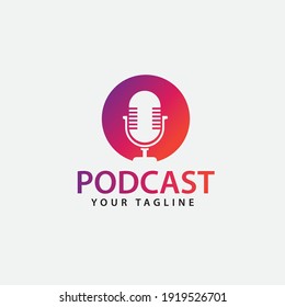 Modern Design Logo Podcast. Vector Illustration isolated