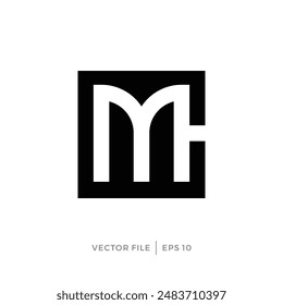 modern design logo square MC CM letters initials