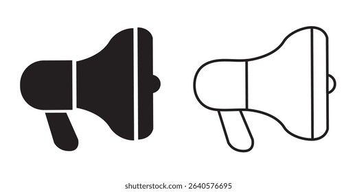 Modern design of a loudspeaker icon in black and white showcasing simplicity and elegance in graphic representation