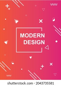 Modern Design Memphis Poster. Gradient Background bright. Abstract Shape Compositions. Poster Template Vector.