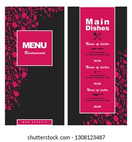 Modern design menu template for restaurant, cafe, flyer, brochure. bright vector illustration