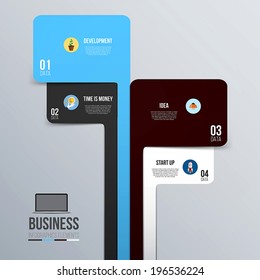 Modern Design Minimal infographic template - can be used for numbered banners , horizontal cutout lines , graphic or website. Vector
