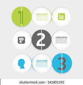 Modern Design Minimal style infographic template / can be used for infographics / numbered banners / horizontal cutout lines / graphic or website layout vector
