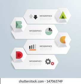 Design moderno modelo infográfico estilo minimalista com alfabeto/pode ser usado para infografias/banners numerados /linhas de recorte horizontais/vetor de layout gráfico ou site