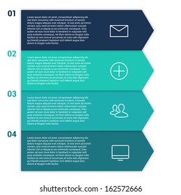 Modern Design Minimal style infographic template layout. Infographics, numbered banner, horizontal cutout lines, graphic or website layout vector with icons. 