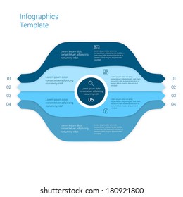 Modern Design Minimal style infographic template layout. Infographics, numbered banner, horizontal cutout lines, graphic or website layout vector with icons. 