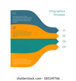 Modern Design Minimal style infographic template layout. Infographics, numbered banner, horizontal cutout lines, graphic or website layout vector with icons. 