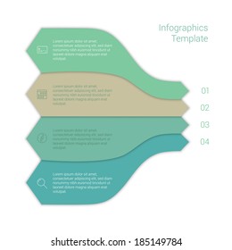 Modern Design Minimal style infographic template layout. Infographics, numbered banner, horizontal cutout lines, graphic or website layout vector with icons. 