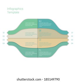 Modern Design Minimal style infographic template layout. Infographics, numbered banner, horizontal cutout lines, graphic or website layout vector with icons. 