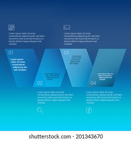 Modern Design Minimal style infographic template layout. Infographics, numbered banner, horizontal cutout lines, graphic or website layout vector with icons on retro background. 