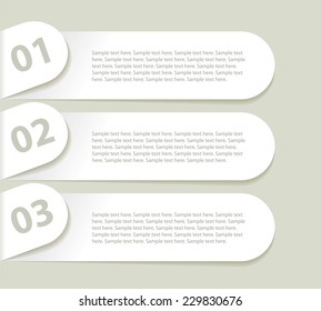 Modern design minimal style infographic template. In a curved paper. Sequence number. Vector illustration. Set