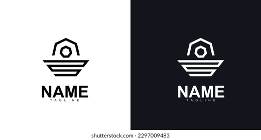 Modern design monogram symbol concept. Abstract logo negative space style. Vector illustration. Graphic Alphabet Symbol for Corporate Business Identity