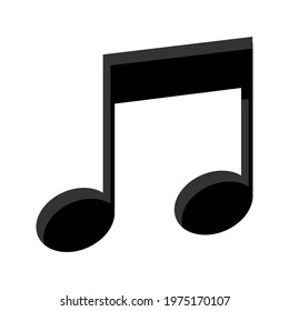 Modern design musical note flat icon for radio apps and website