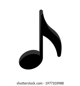 Modern design musical note flat icon for radio apps and website