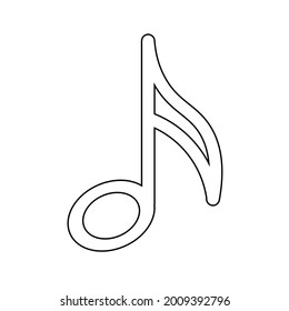 Modern design musical note flat icon for radio apps and website