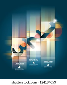 Modern Design number template / can be used for infographics / numbered banners / horizontal cutout lines / graphic or website layout vector