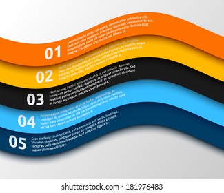 Modern design with numbered banners. Vector illustartion.