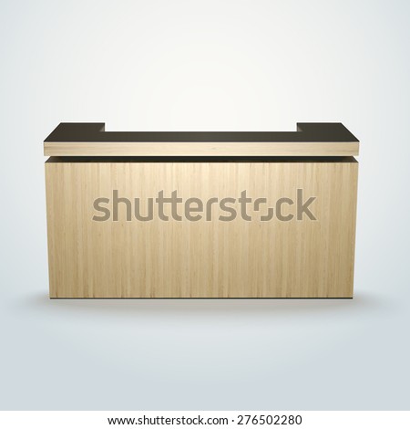 modern design office reception or bar counter, made of separate planks easy to edit