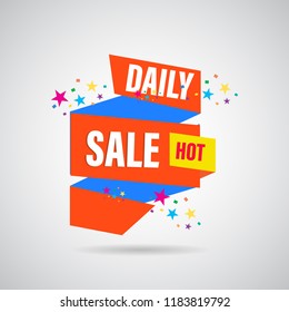 modern design origami ribbon element banner for e-commerce business