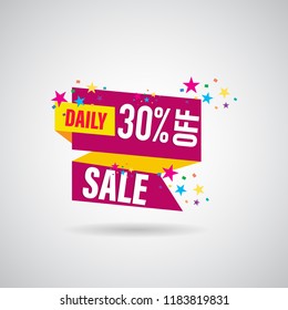 modern design origami ribbon element banner for e-commerce business