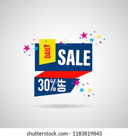 modern design origami ribbon element banner for e-commerce business