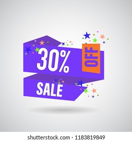modern design origami ribbon element banner for e-commerce business