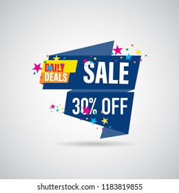 modern design origami ribbon element banner for e-commerce business