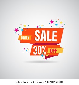 modern design origami ribbon element banner for e-commerce business