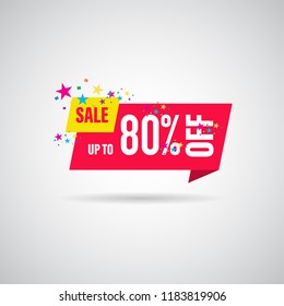 modern design origami ribbon element banner for e-commerce business