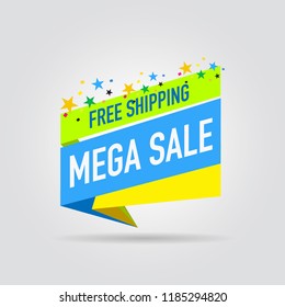 modern design origami ribbon element banner for e-commerce business