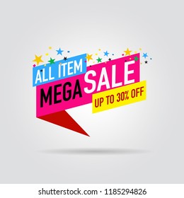 modern design origami ribbon element banner for e-commerce business