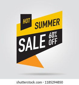 modern design origami ribbon element banner for e-commerce business