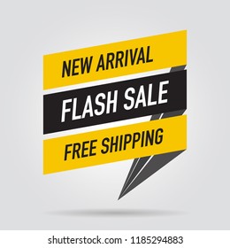 modern design origami ribbon element banner for e-commerce business