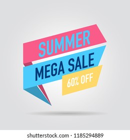 modern design origami ribbon element banner for e-commerce business