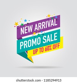 modern design origami ribbon element banner for e-commerce business