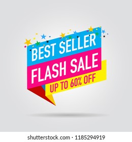 modern design origami ribbon element banner for e-commerce business