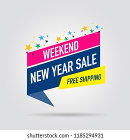 modern design origami ribbon element banner for e-commerce business