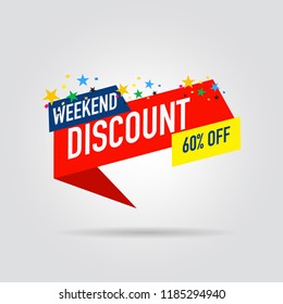 modern design origami ribbon element banner for e-commerce business