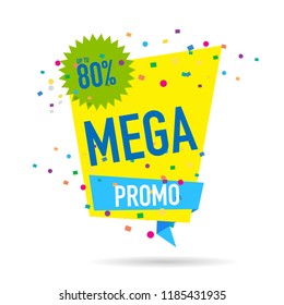 modern design origami ribbon element banner for e-commerce business