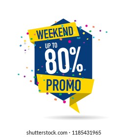 modern design origami ribbon element banner for e-commerce business