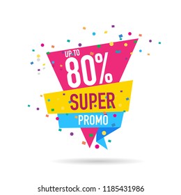 modern design origami ribbon element banner for e-commerce business