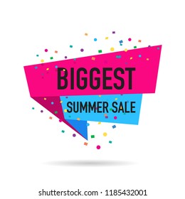 modern design origami ribbon element banner for e-commerce business