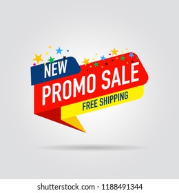 modern design origami ribbon element banner for e-commerce business