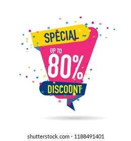 modern design origami ribbon element banner for e-commerce business
